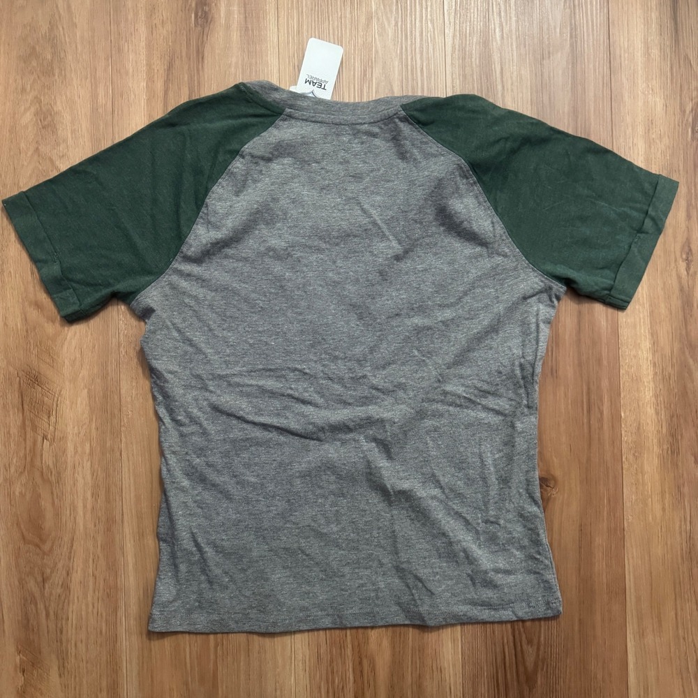 NFL Team Apparel Green Bay Packers Gray Raglan T Shirt Women's Small NWT - Picture 3 of 5